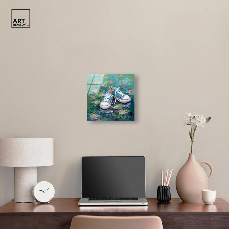 Lily Pad Sneakers II Acrylic by Art Remedy, Ready to Hang