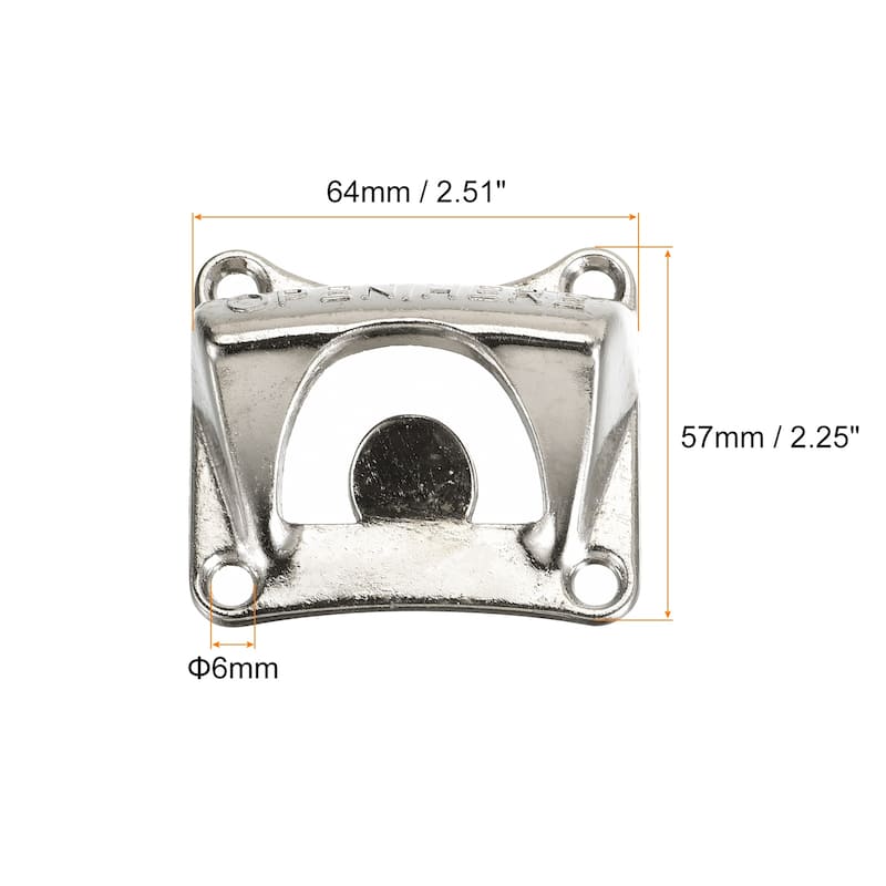 2pcs Wall Mounted Beer Soda Bottle Opener 2.5" x 2.2" for Cafe Bar KTV - Silver