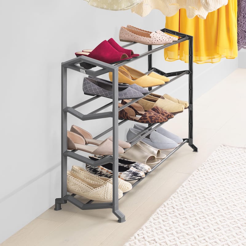 Whitmor 4-Tier Shoe Rack - Gray