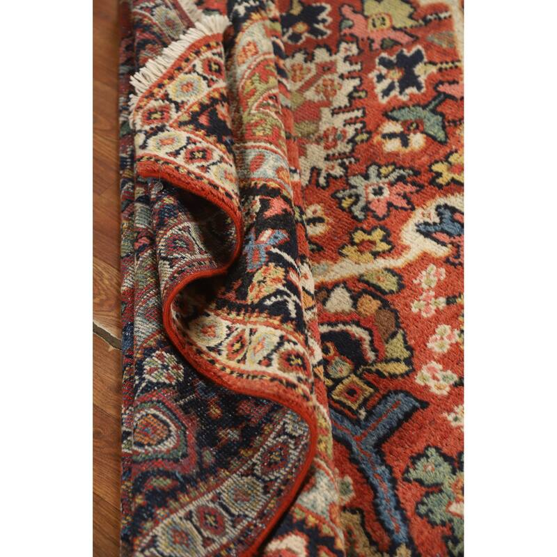 Hand Knotted Oriental 100% Wool Carpet Traditional Floral Oranges & Rust Mahal Area Rug - 10' 6'' X 7' 0''