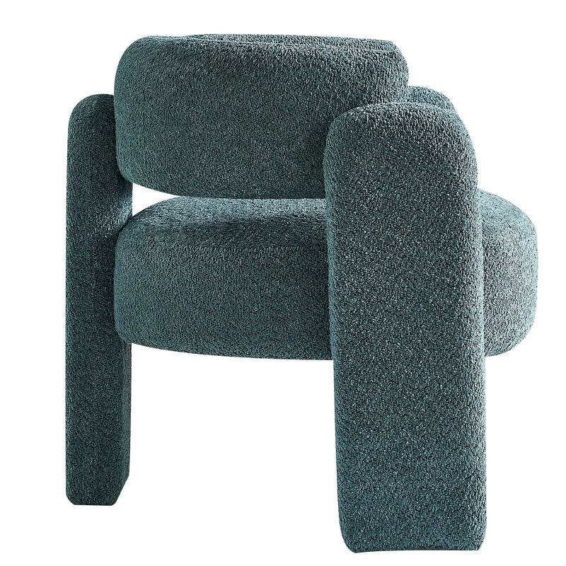 34.65" Wide Boucle Upholstery Accent Chair Beige