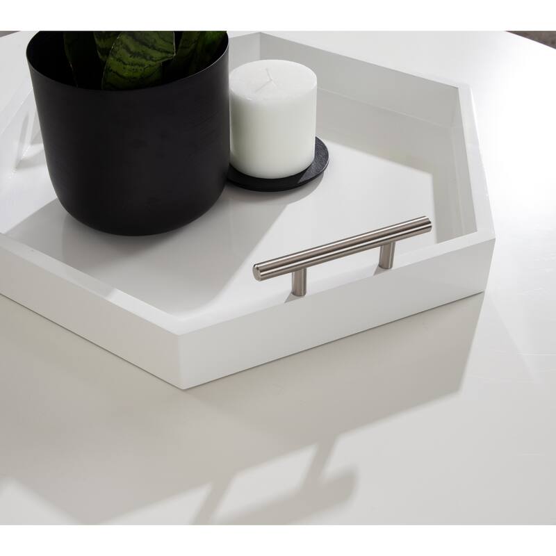 Kate and Laurel Lipton Hexagon Decorative Tray - 18x18