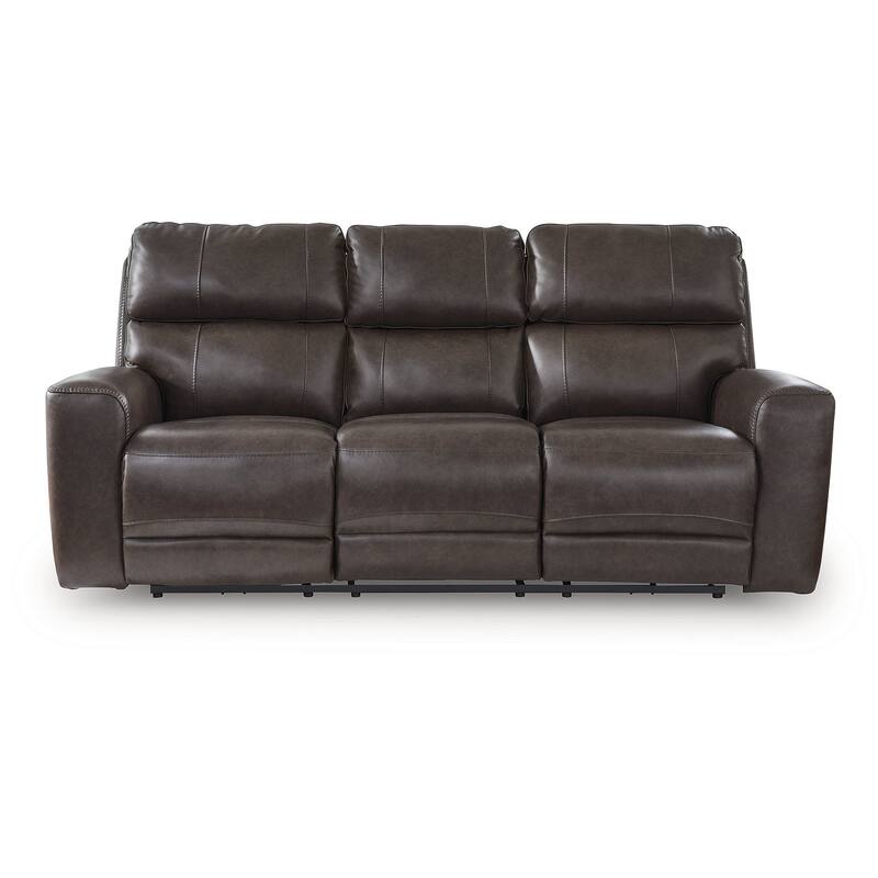 Signature Design by Ashley Side Step Brown Power Reclining Sofa - 90" W x 44" D x 43" H