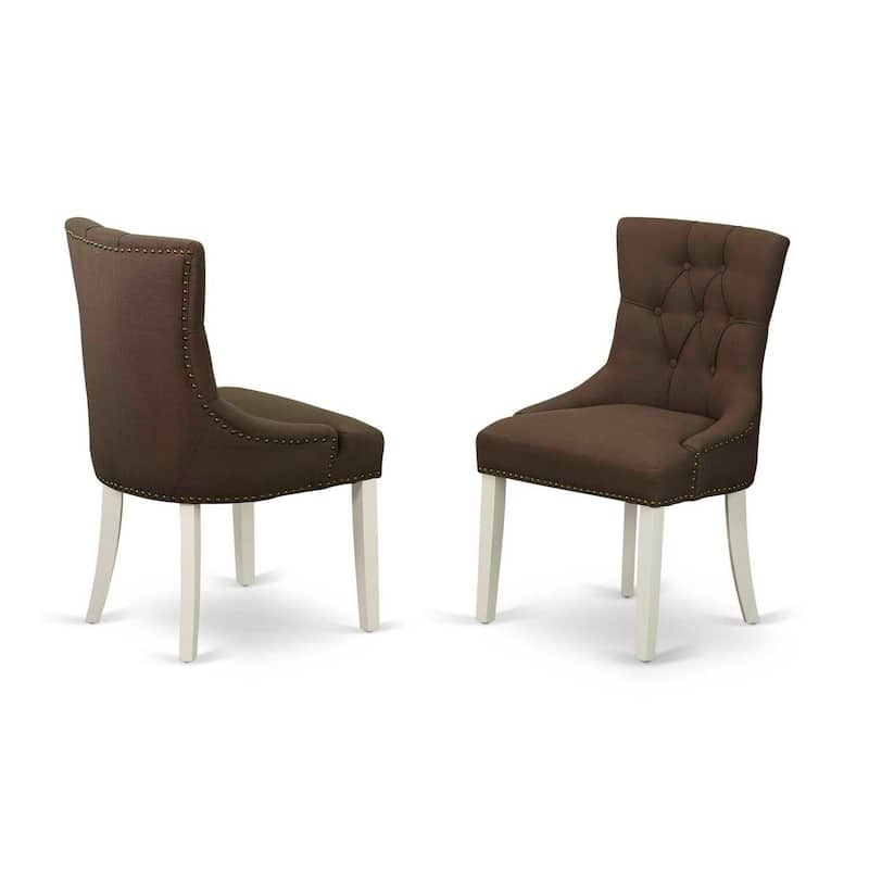 Parsons Chair with Linen Fabric, Classic Comfort Armchair, Chocolate Finish, Stylish Accent - 21