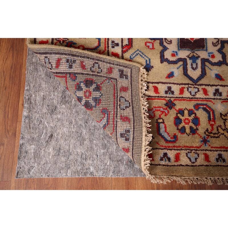 All-Over Brown Oushak Oriental Area Rug Hand-Knotted Wool Carpet - 7'11"x 9'10"