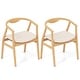 preview thumbnail 1 of 8, Gymax Set of 2 Leisure Bamboo Armchair Accent Chair w/ Curved Back & Natural