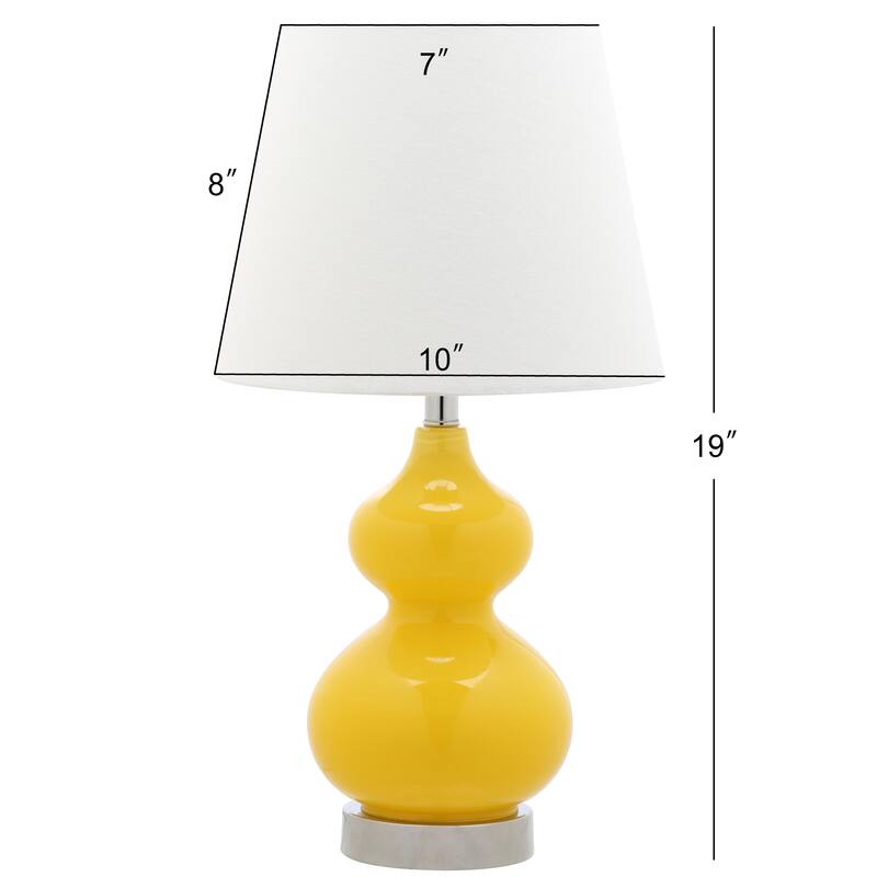 SAFAVIEH Kids Lighting 18.75inch Eva Yellow Double Mini Table Lamp