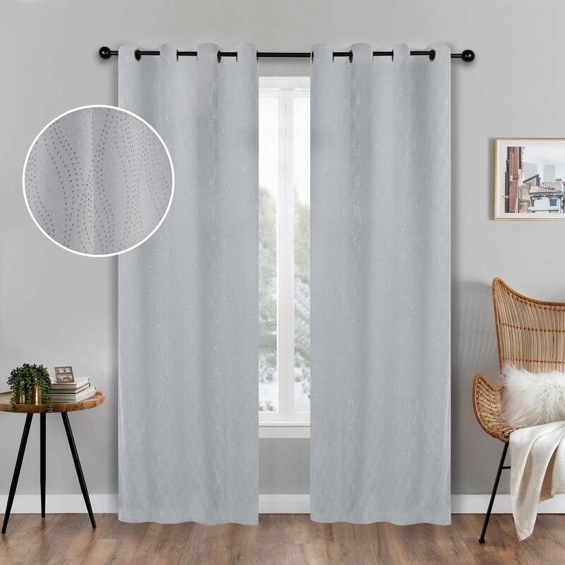 Superior Zuri Washable Room Darkening Curtains, Set of 2 Panels - 52"x84" - Platinum