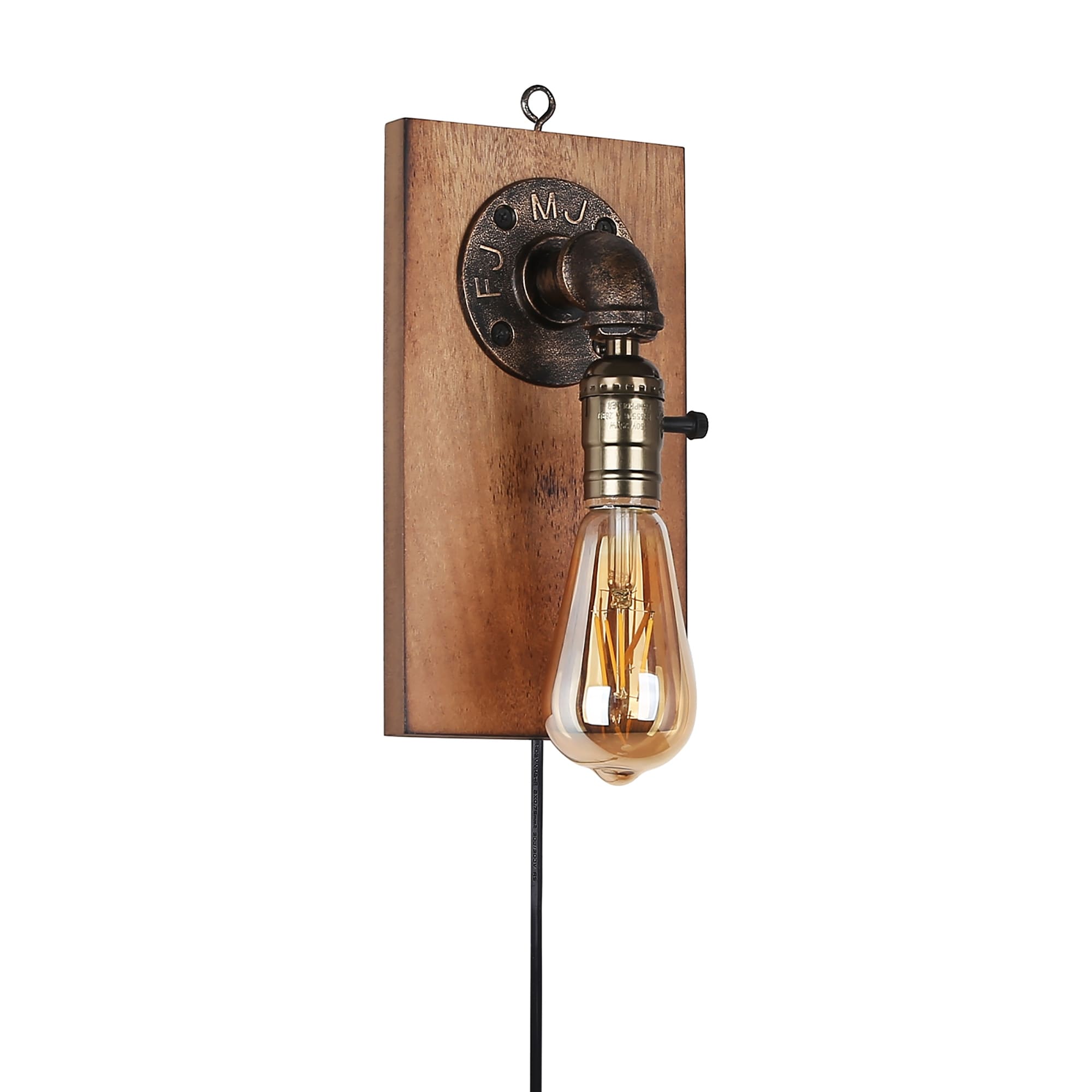 Rustic plug discount in wall sconce