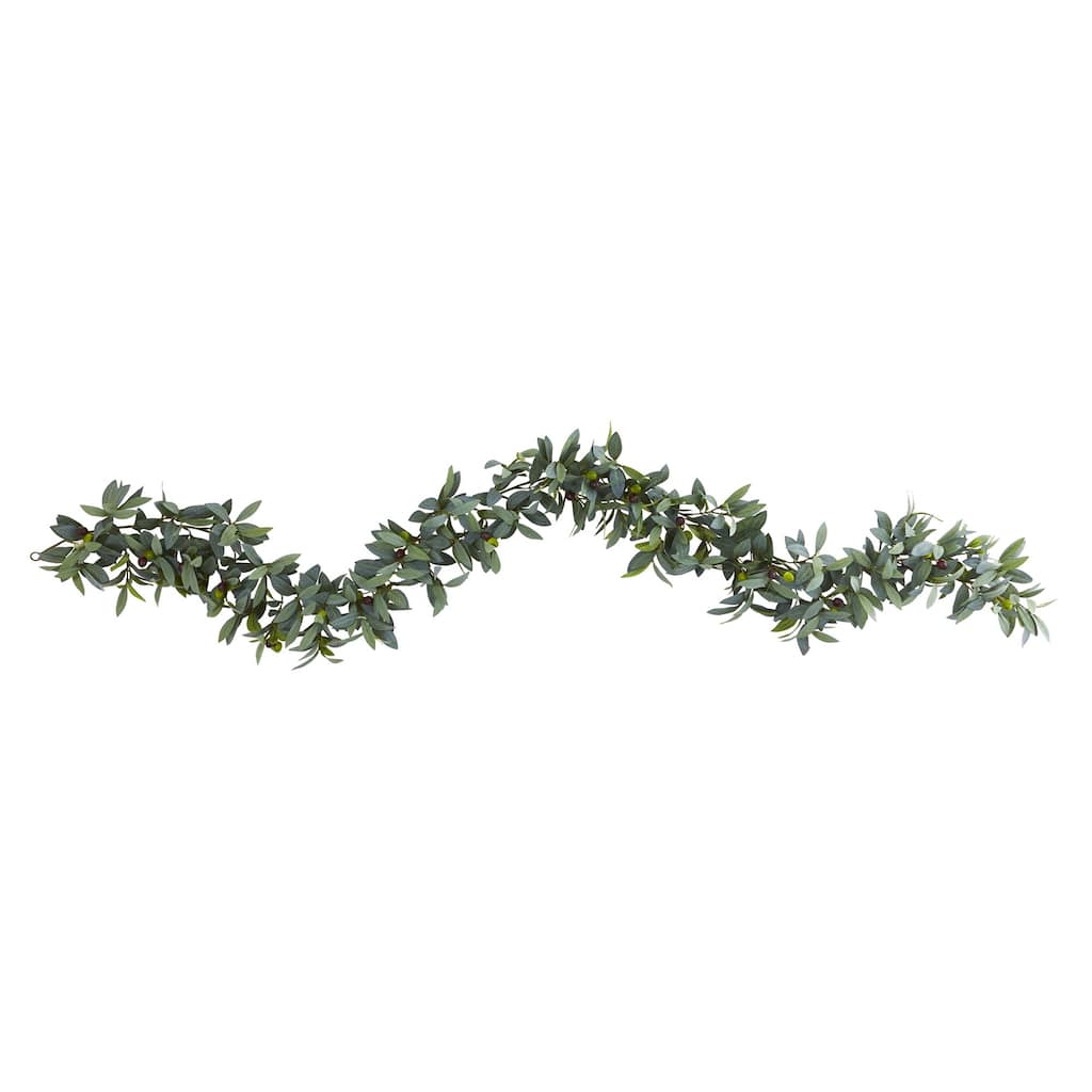 Artificial Olive Garland 6.5Ft - Lush Greenery for Home Decor & Events - 78