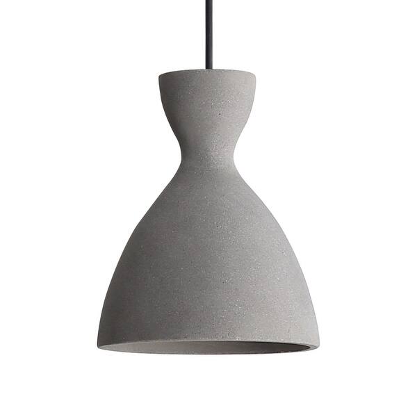 slide 2 of 4, Golden Lighting Aethera 7in Integrated LED Pendant in Grey Cement - Gold