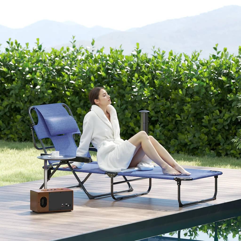 Folding Lounge Chair with Reclining Back