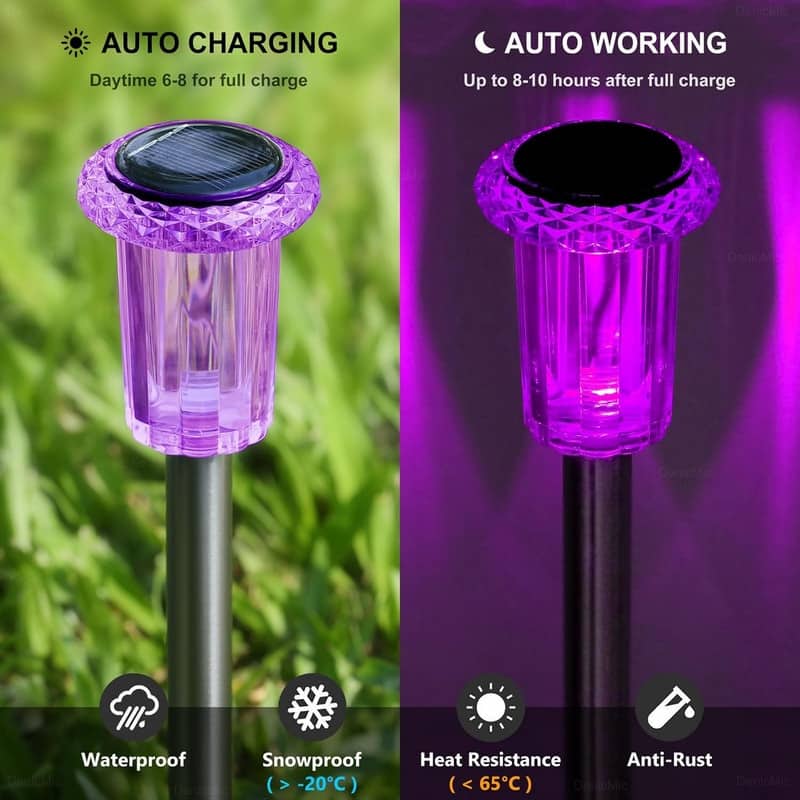 Solar Lights Outdoor Pathway Lights 6000K LED Waterproof