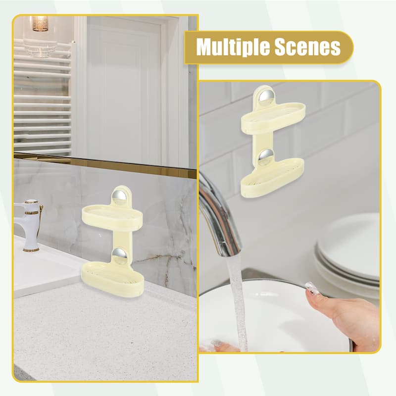 Double Layer Soap Holder Soap Dish for Shower Wall for Bathroom Kitchen