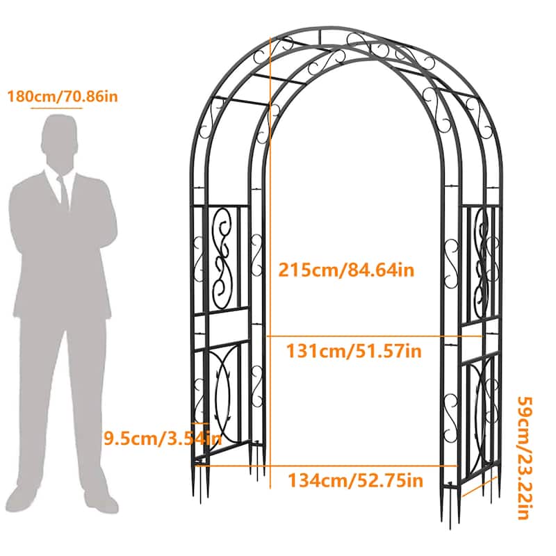 Heavy Duty Metal Garden Large Arch Arbor Trellis Wedding Ceremony Frame