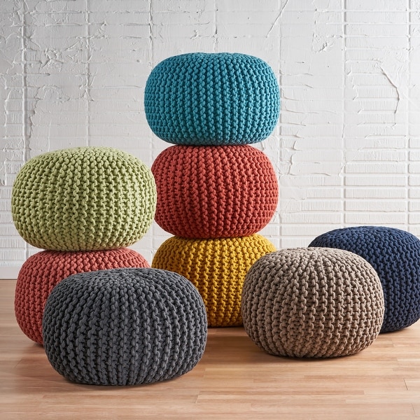 Moro Handcrafted Cotton Pouf by Christopher Knight Home. Opens flyout.