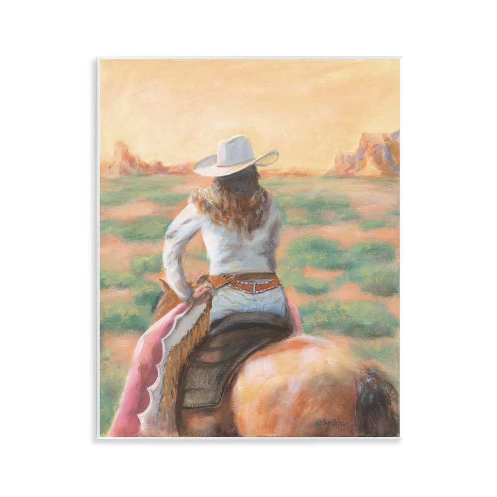 Stupell Cowgirl Atop Country Horse Wall Plaque Art Design By Pam Britton