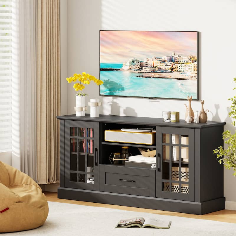 Gymax Farmhouse TV Stand for TVs up to 70'' Entertainment Media Center