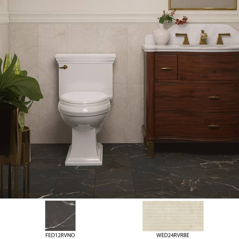 Merola Tile Reve Noir 11-3/4" x 11-3/4" Porcelain Floor and Wall Tile