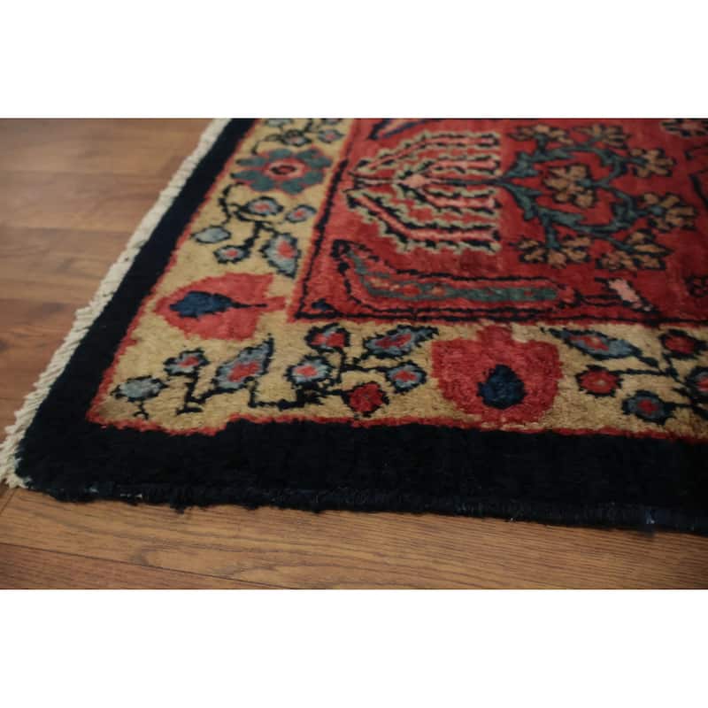 Hand Knotted Oriental 100% Wool Carpet Traditional Floral Navy Blue & Blues Sultanabad Area Rug - 12' 6'' X 9' 3''