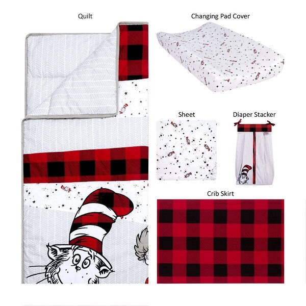 Dr. Seuss Lumberjack Cat in the Hat 5 Piece Crib Bedding Set Bed Bath Beyond 29595649