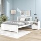preview thumbnail 3 of 11, Full Platform Bed with Slatted Headboard, Footboard & Nightstand - Classic Set