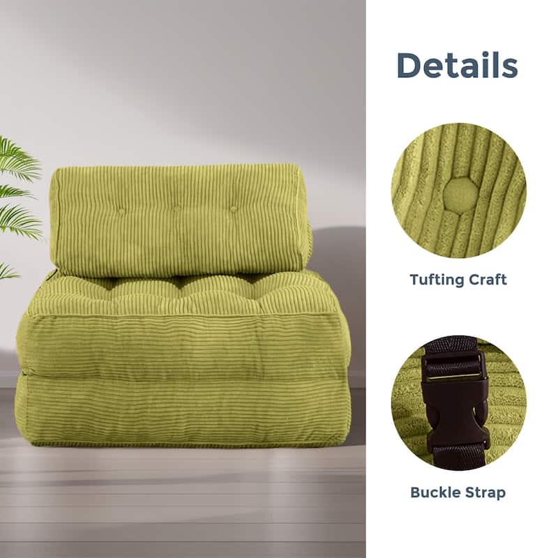 8"Corduroy Folding Couch Sofa Bed,Single