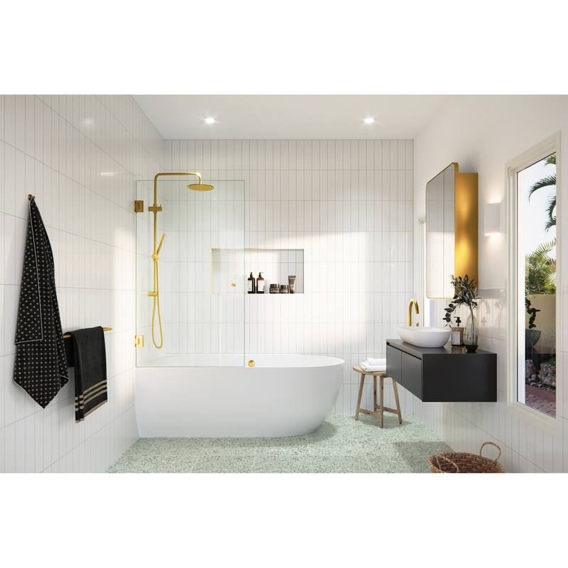 Glass Warehouse GW-B-DO-34 Albedo 58" High x 34" Wide Hinged Frameless