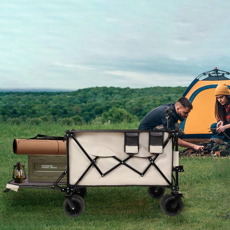 Heavy-Duty 480lbs Capacity Beach Wagon Cart with Large All-Terrain Wheels