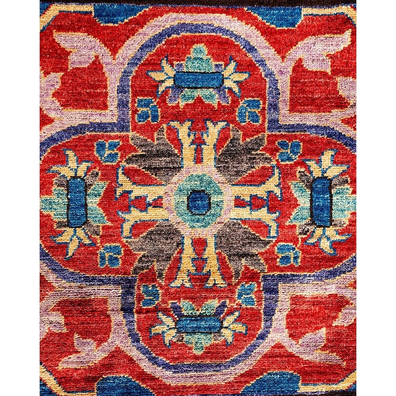 Overton Handknotted Wool Vintage Inspired Contemporary Eclectic Brown Area Rug - 17' 7" x 12' 3"