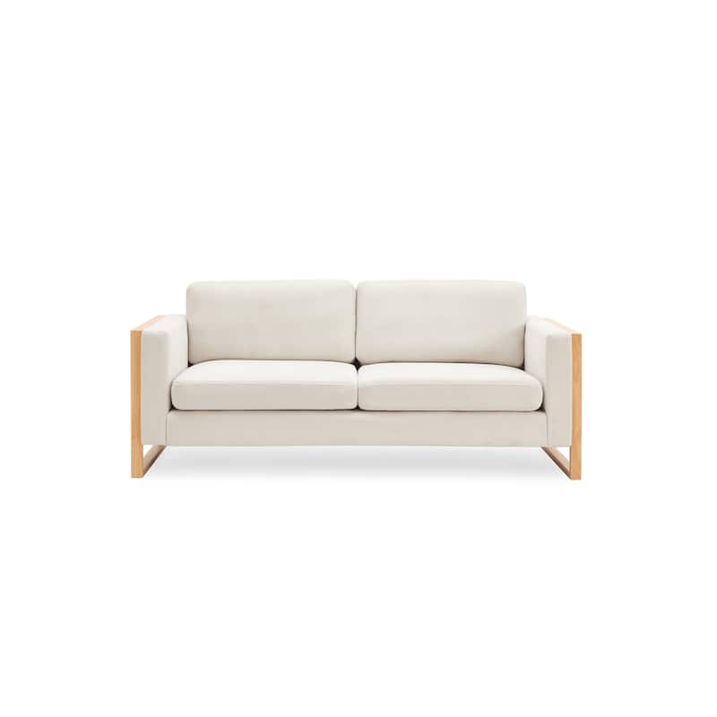 Christopher Knight Home - Lily Modern 79" 3-Seater Sofa with Solid Wood Legs