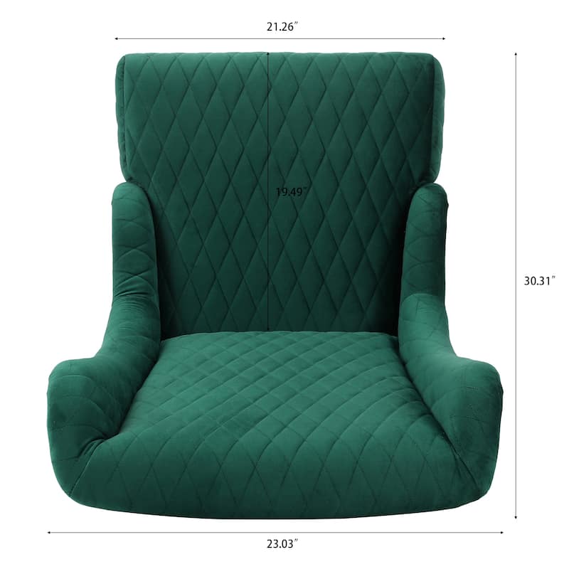 Upholstered Velvet Accent Chair with High Wingback and Wooden Legs