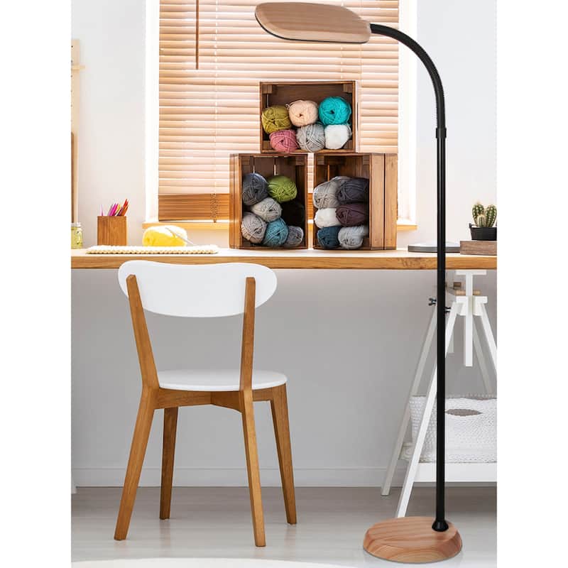 Brightech Litespan Slim 55 in. Natural Wood Industrial Dimmable and Color Temperature Adjustable LED Floor Lamp