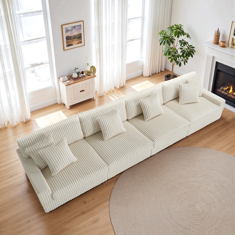 Anne 150" W Oversized Upholstered Modular Sectional Sofa