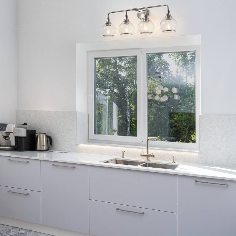 Modern Vanity Lights Dimmable Bathroom Light Fixtures with Glass Shade