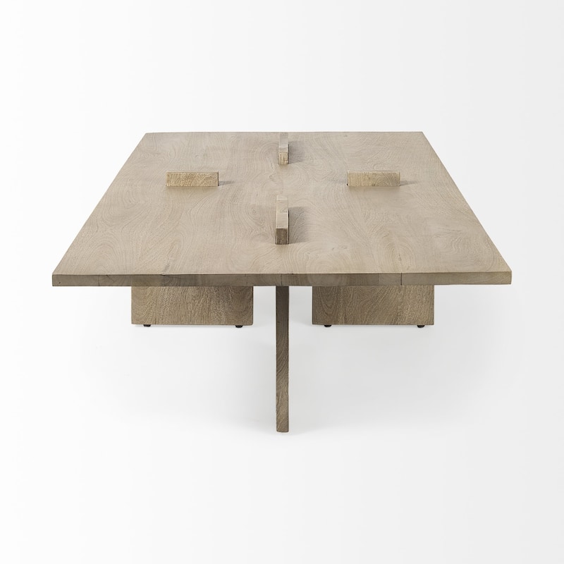 HomeRoots 34" Natural Rectangular Coffee Table