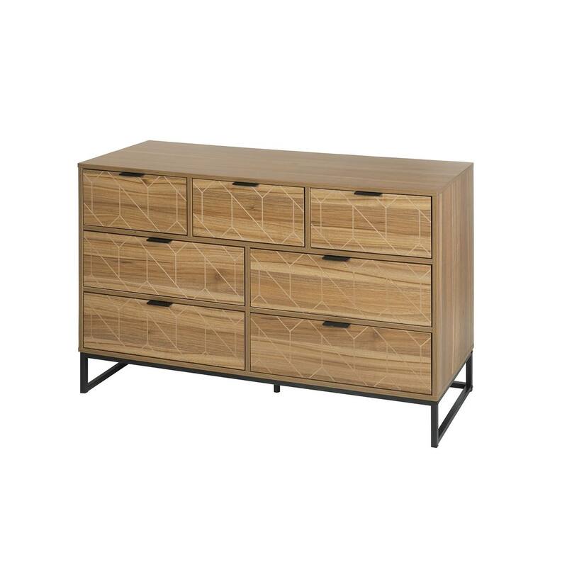 50.71" L Modern Wood Dresser With 7 Drawers