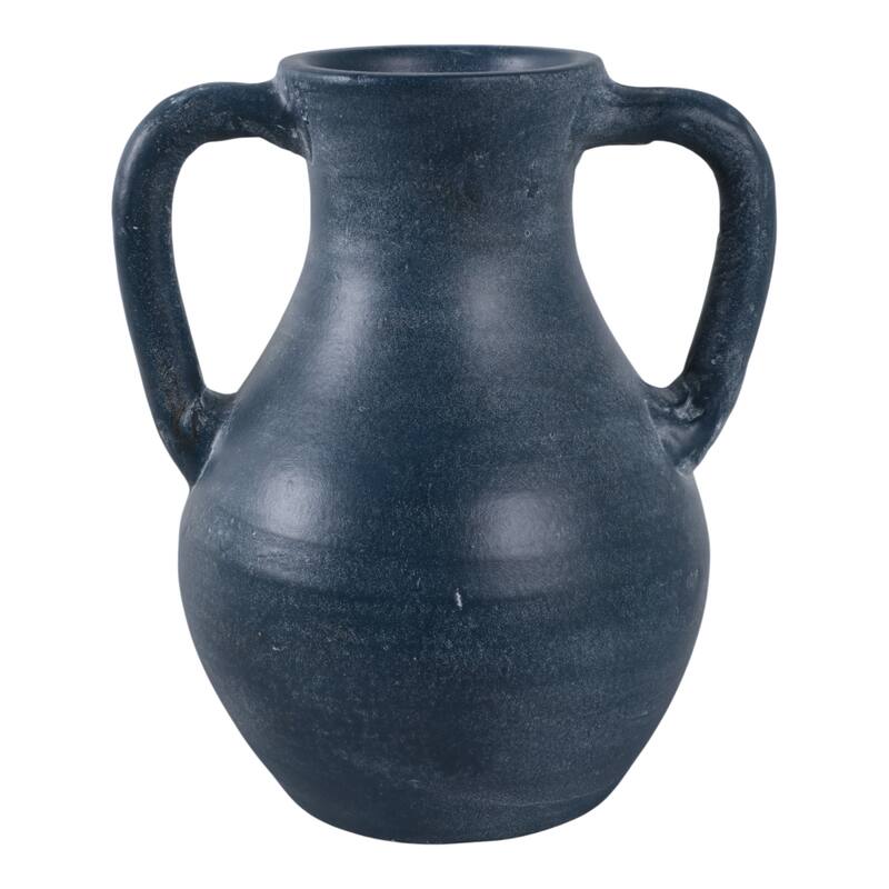 Terracotta Pottery Vase with Handles Rustic Artisan Decorative Accent