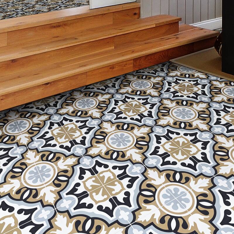Handmade Baha in Brown, Black, Grey Tile, Pack of 12 (Morocco)