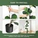 preview thumbnail 10 of 16, Artificial Fiddle Leaf Fig Tree - 5/6/7FT Fake Plant with Black Planter for Indoor Outdoor
