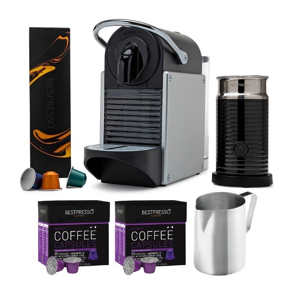 Nespresso Pixie Original Espresso Machine with Aeroccino Bundle. Opens flyout.