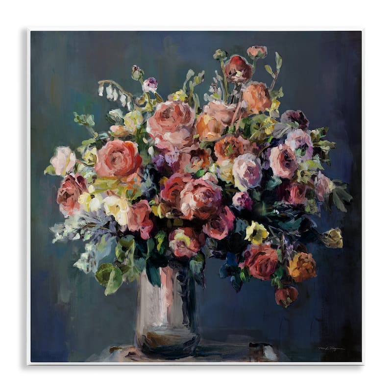 Stupell Abundant Dark Bouquet Wall Plaque Art Design By Marilyn Hageman - 12 x 12