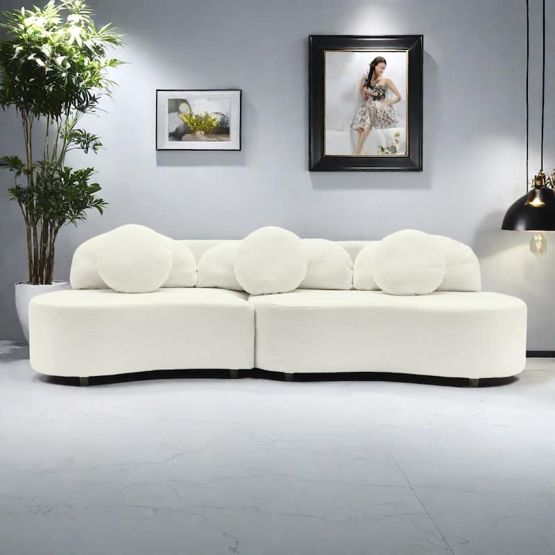 103.5" Foam 3-Seater Sofa with High-Density Foam Cushions, 3 Pillows