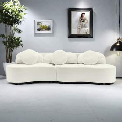 103.5" Foam 3-Seater Sofa with High-Density Foam Cushions, 3 Pillows