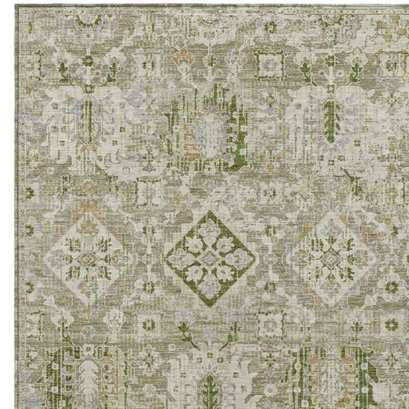 HomeRoots Floral Medallion Traditional Rectangle Outdoor Rug