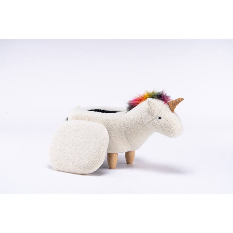 Uma the Unicorn Storage Upholstered Kids Ottoman
