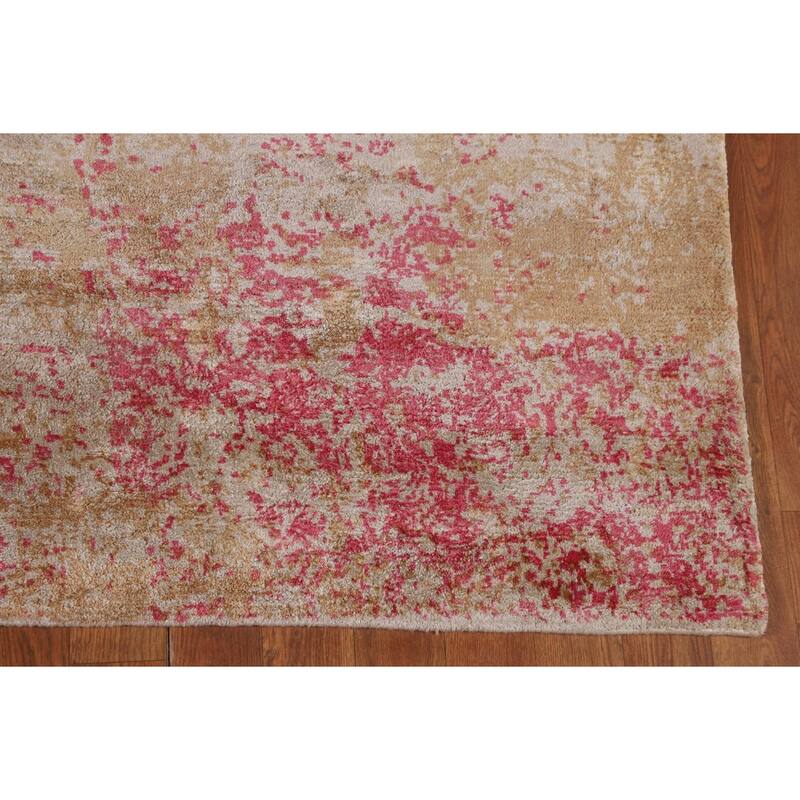 Contemporary Abstract Indian Area Rug Handmade Wool Carpet - 5'7"x 7'10"