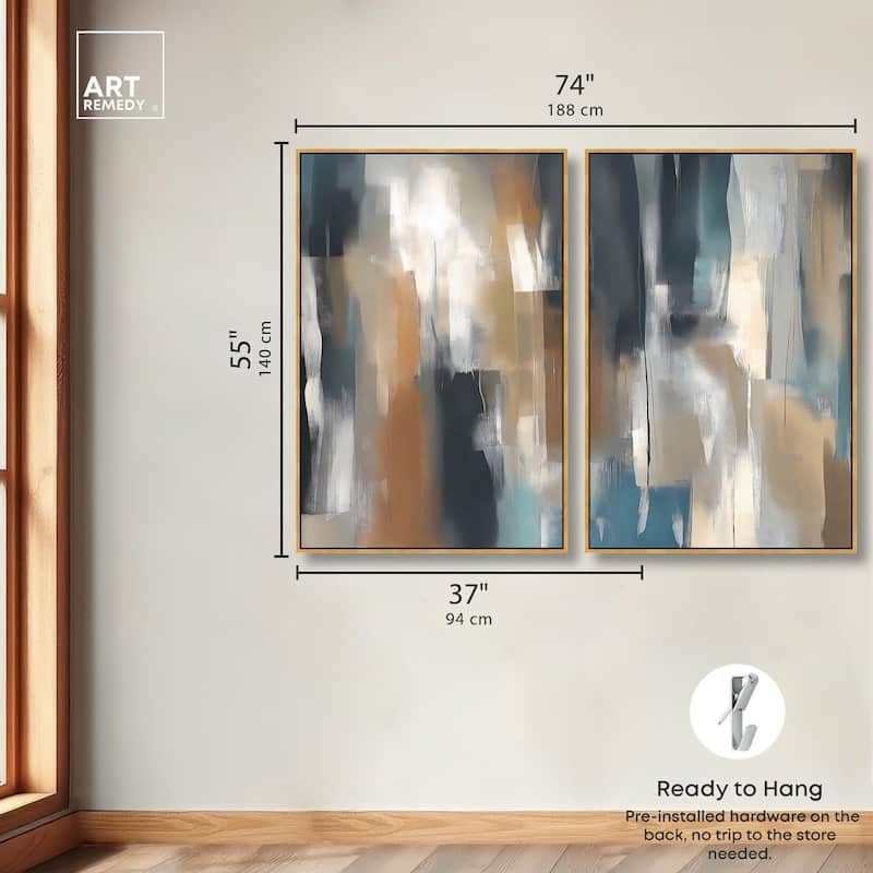 Vertical Rush Canvas Set of 2 by Art Remedy