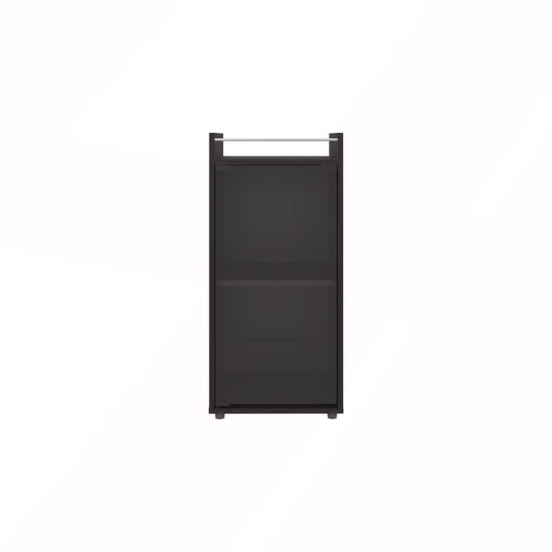 Theba Minibar Cabinet with Two Doors and Open Shelf for Modern Bar Storage