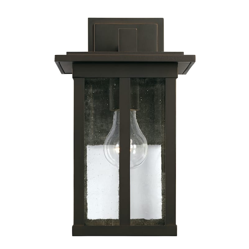 Barrett 7" 1-light Outdoor Wall Lantern w/ Antiqued Glass